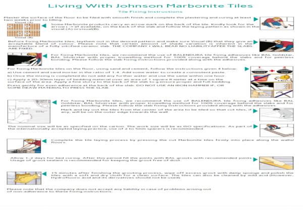 JOHNSON TILE FIXING INSTRUCTIONS