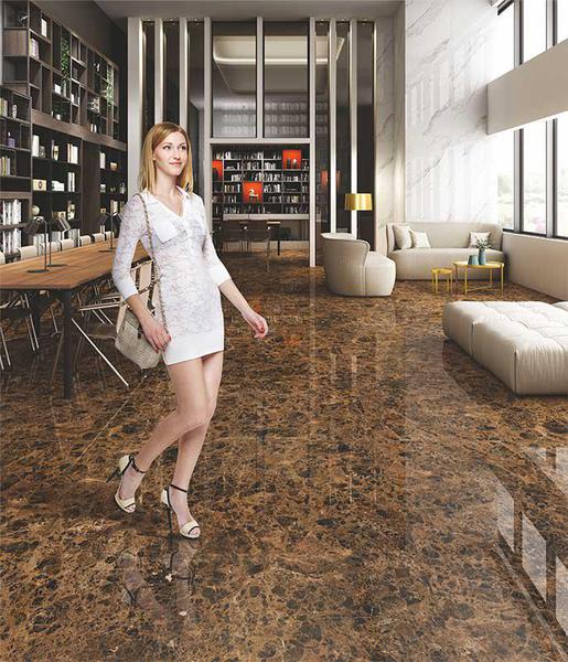 Kajaria Italian Marble Slab Dark Empredor 2400x800X15mm